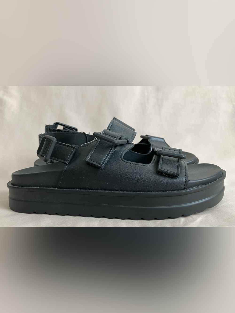 Joe Fresh Platform Fisherman Sandals - Size 7 - Black - NWT - Picture 4 of 8